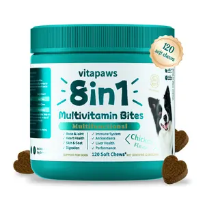 Dog Multivitamin, Chewable Dog Vitamins and Supplements for Muscle & Joints, Skin & Coat,Fish Oil for Dogs- Senior & Puppy Multivitamin- Chicken