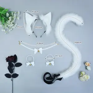 Simulated Animal Ear Hair Accessories Cute Plush Cat's Ears Steamed Cat-ear Shaped Handmade Headdress for Women Cosplay Props Decoration