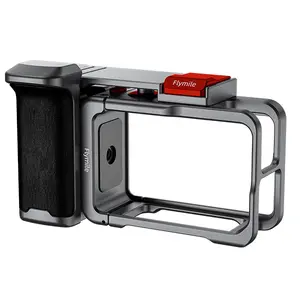 Camera Grip Holder Metal Cage Protective Case for DJI Action 5 Pro Osmo Action 4 Action 3 With Shutter Button Street Photography Handle Vlgo Video Accessories Quick Release