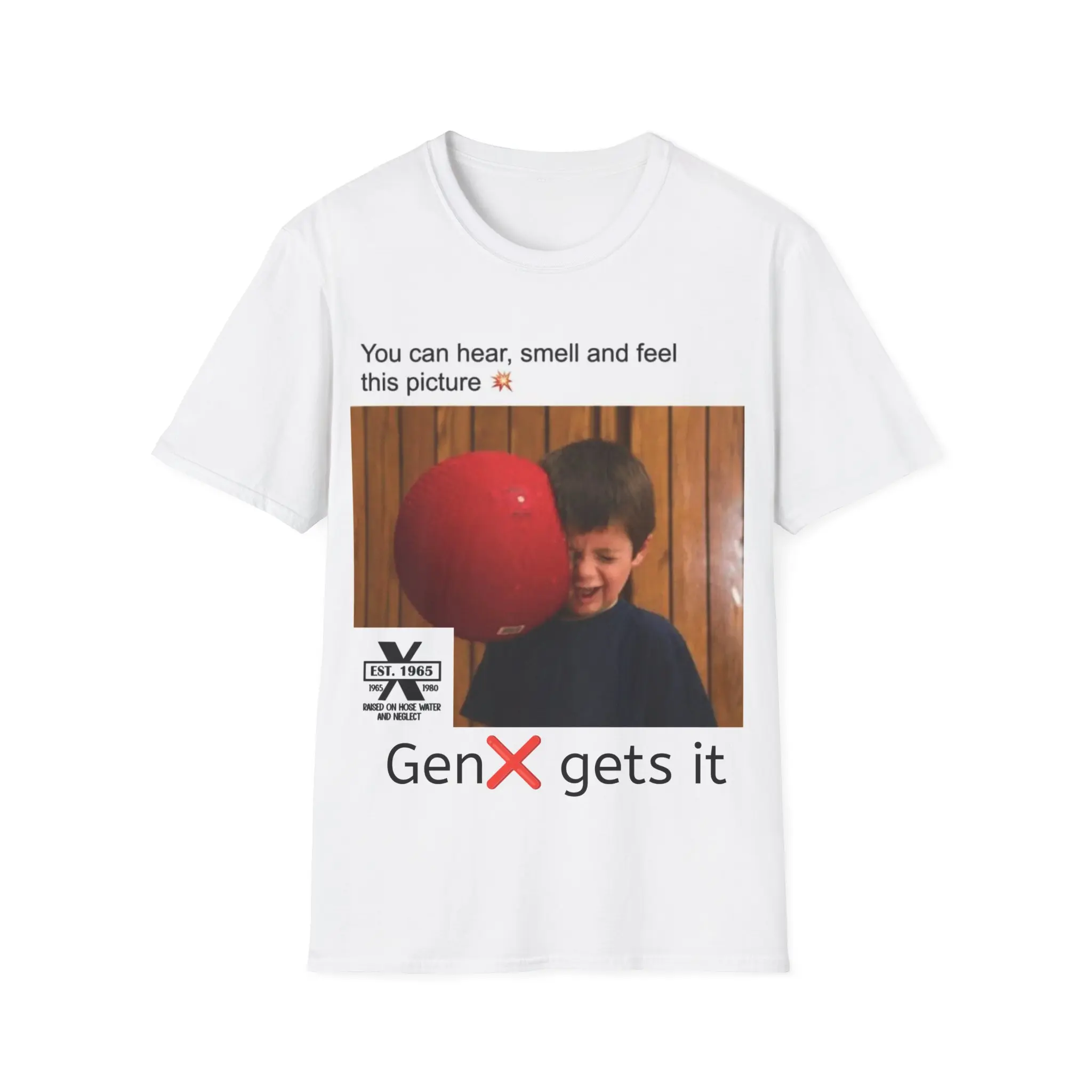 Men's Gen X Dodgeball Cotton Blend T-Shirt - Funny 80s & 90s Nostalgia "You Can Hear This Picture" Crew Neck Short Sleeve Graphic Tee, Former Dodgeball Legends, Dark Heather, Casual Gym Wear, Soft, Multiple Sizes, Cold/Machine Wash, Do Not Dry Clean
