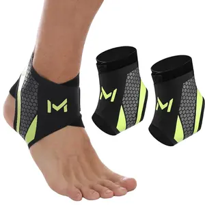 2PCS Ankle Brace – Adjustable Lace Up Support with Compression Sleeve & Stirrup Straps for Sports