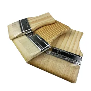 3 Pcs Flat Paddle Paint Brush Set, Tools Birch Wood Wide Paint Brush Large Paint Brush 3/4/5 Inch Paint Brush For Oil And Acrylic Paints