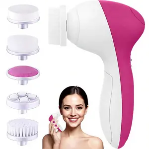 Electric Facial Cleansing Brush - Deep Cleansing with 5 Brush Heads for Exfoliating, Blackhead Removal | Gentle Massaging Pore Care Daily Kit