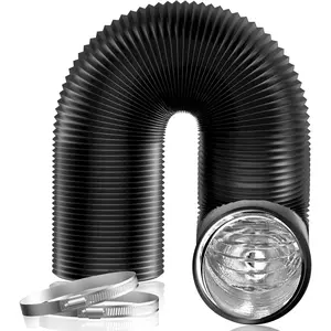3" x 8FT Insulated Duct with Aluminum Foil, Flexible Dryer Vent Hose for HVAC Ventilation and Duct Fan Systems, 2 Clamps Include