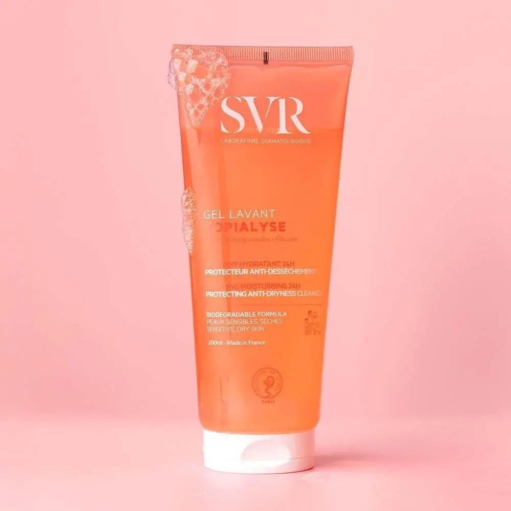 SVR Topialyse Cleansing Gel 200ml - Soothing & Moisturizing Cleanser for Sensitive Dry Skin