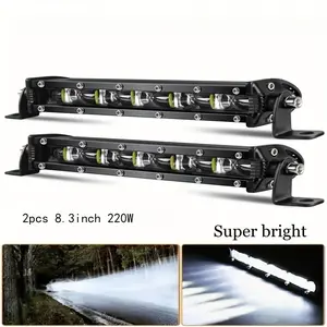 LED Light Bar Off Road Lights Slim Design 6500K White 12V/24V Waterproof Aluminum Housing Efficient Cooling for TikTok Viral Truck Enthusiasts Off Road Adventures Night Driving Customization, Off-Roading