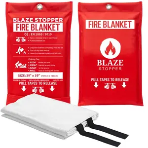 2 Pack Fiberglass Fire Blanket with Heat Resistant Coating