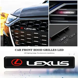 Front Grille Emblem Badge Car LED Decorative Light, Fits Lexus and Other Car Models, Automotive Accessories, Vehicle Exterior Decoration