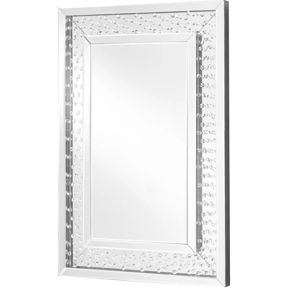 Elegant Decor  Sparkle 35.5 in. Contemporary Crystal Rectangle Mirror, Clear, Decoration, Wall, Crystal Gems
