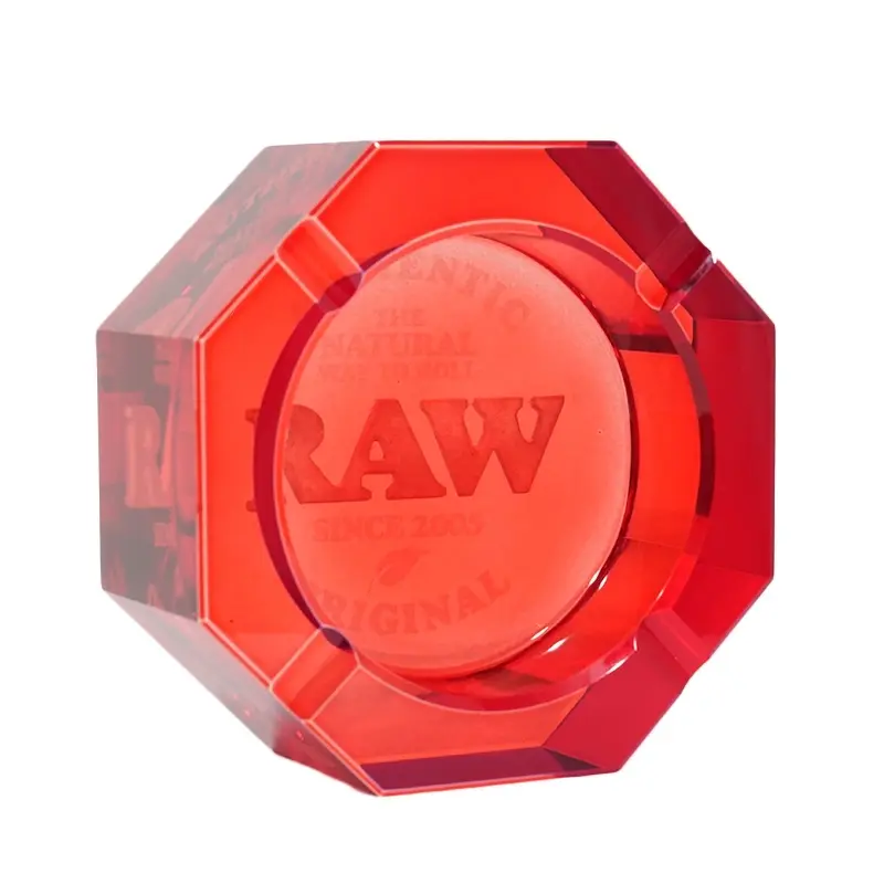 Red Glass Ashtray