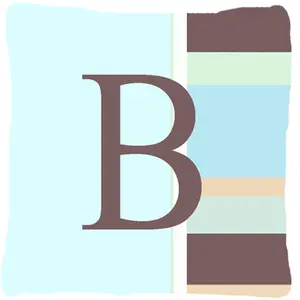 212 MAIN Initial Letter B Monogram Decorative Pillow - Heavyweight, Fade-Resistant, Blue Stripes Fabric, Indoor-Outdoor Furniture Pillow