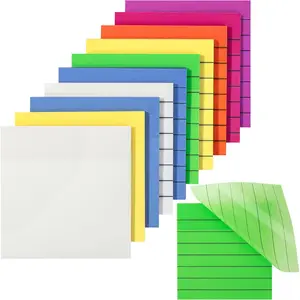 - Transparent Sticky Notes, 3"x3", 10 Pads, 7X Lined, 3X Blank, 500 Sheets, Lined Transparent Sticky Notes, Water-Resistant See Through Self-Adhesive Note Pads for  Journaling, Studying
