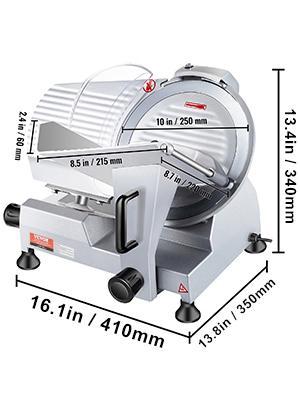 【Spotlight Day】VEVOR 240W Commercial Meat Slicer, Electric Deli Food Slicer, 10" Carbon Steel Blade Electric Food Slicer, 350-400RPM Meat Slicer, 0 - 0.47 inch Thickness Adjustable for Commercial and Home Use