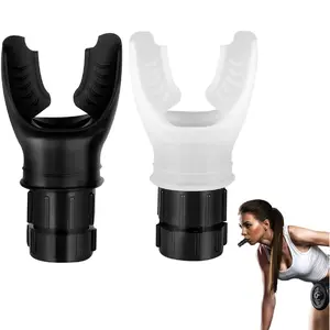 Respiratory Muscle Trainer,Exercise Trainer with Adjustable Resistance, Portable and Easy to Clean, Perfect for Fitness, Yoga, Swimming, and Outdoor Activities Black White