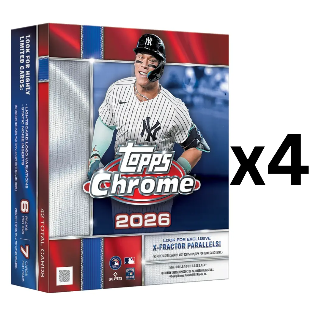 1347 BASEBALL 2026 TOPPS CHROME BASEBALL MEGA BOX X4 - NEW RELEASE! CHASE X-FRACTOR PARALLELS, AUTOS AND NUMBERS!!