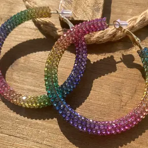 Ombré Rainbow Hoop Earrings