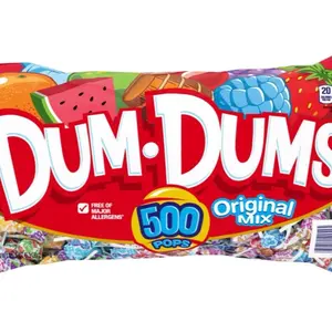 Dum-Dums Original Mix Pops 500 Pieces Free of Major Allergens Assorted Flavors Fun Snack Pack