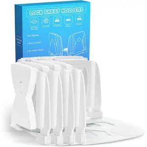 Holder for Corners Upgrade Bed Sheet Grippers Dual-Side Lock Design, 4Pcs Bed Sheet Holders Heavy Duty Sheet Clips Fitted All Mattress Sizes, Lock Sheet Ho