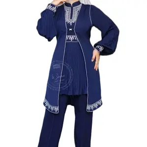 Elegant Abaya Sets with Beautiful Design on the Neck for Women Size 3X-58 Comfortable and Stylish