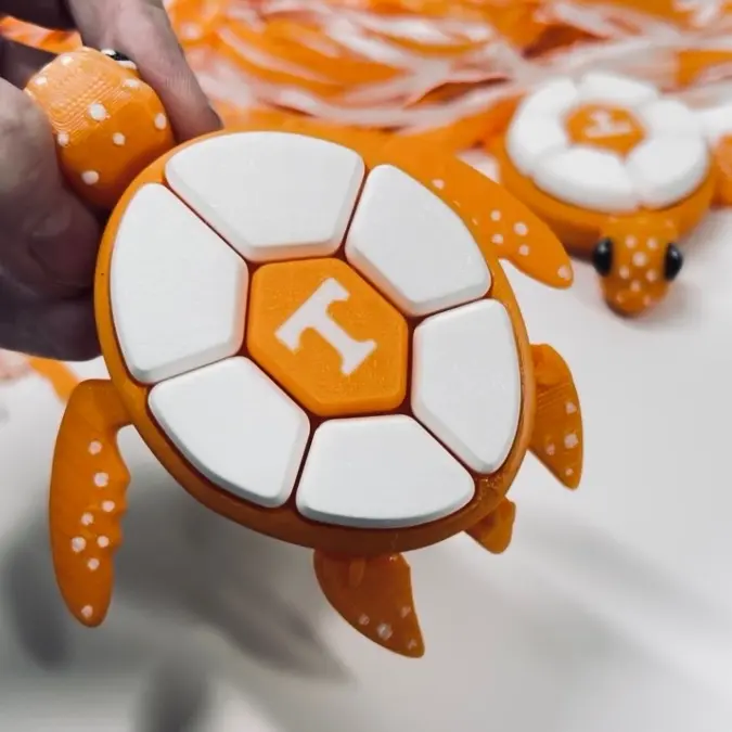 Sea Turtle Fidget Clickers - Sensory Toy - Autism, ADHD, Stress, Anxiety Relief - UT Vols, University of Tennessee Edition