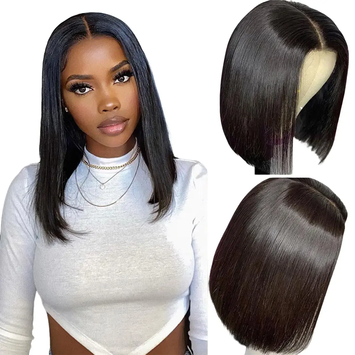 SuperNova Undetectable Invisible Lace Glueless Ready To Go 5x5 Closure Bob Wig #SummerVibes