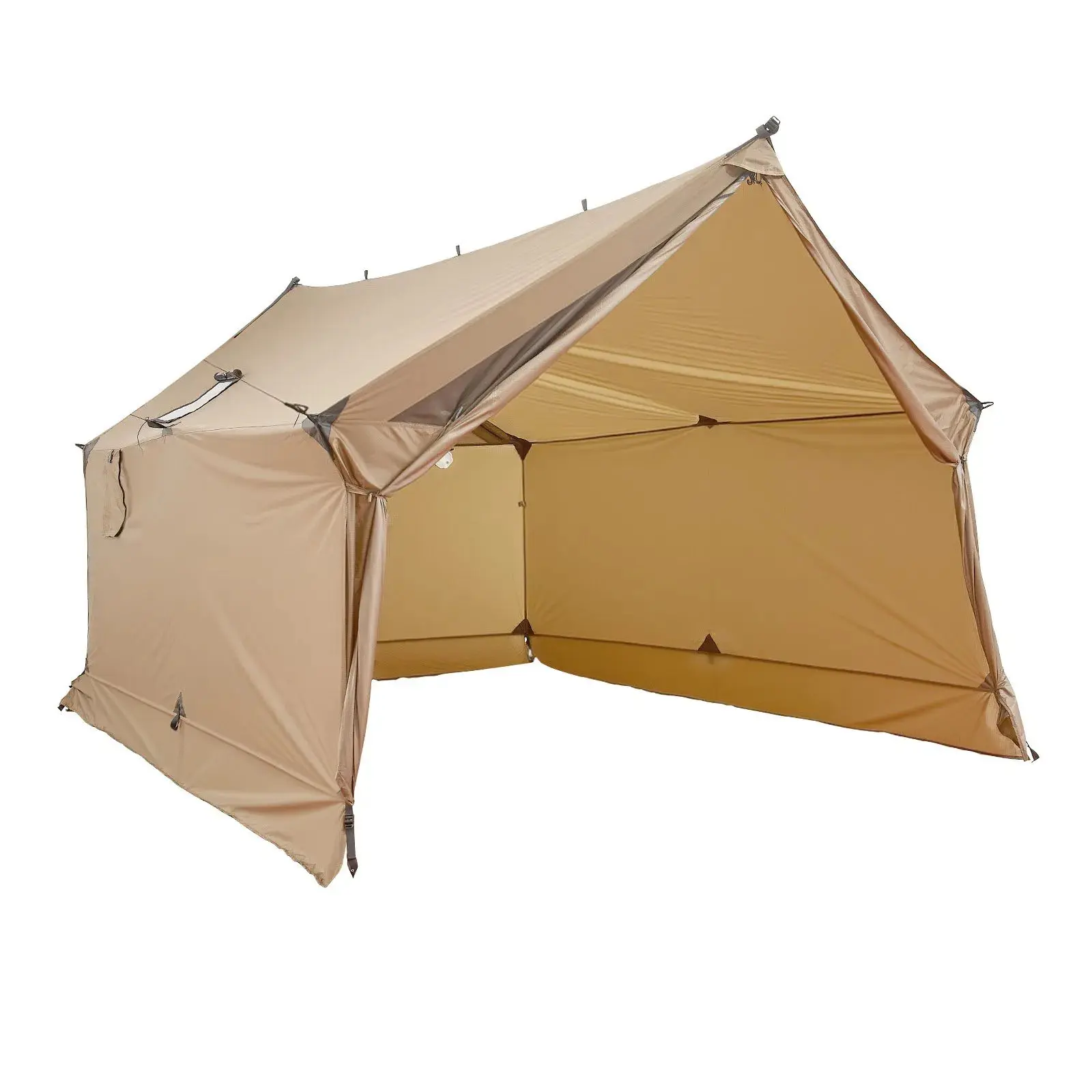Pole-Free Compact 2-Person Cabin Hot Tunnel Tent with Custom Stove Jack, Ultra-Lightweight Quick-Pitch 4-Season Waterproof Winter Shelter, Multi-Air Vents for Condensation Reduction, Portable Backcountry Backpacking Tent