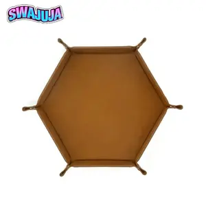 Foldable Folding Hexagonal Dice Rolling Tray, Durable Portable Design, Tabletop Game Accessories, Ideal for Role-Playing Games