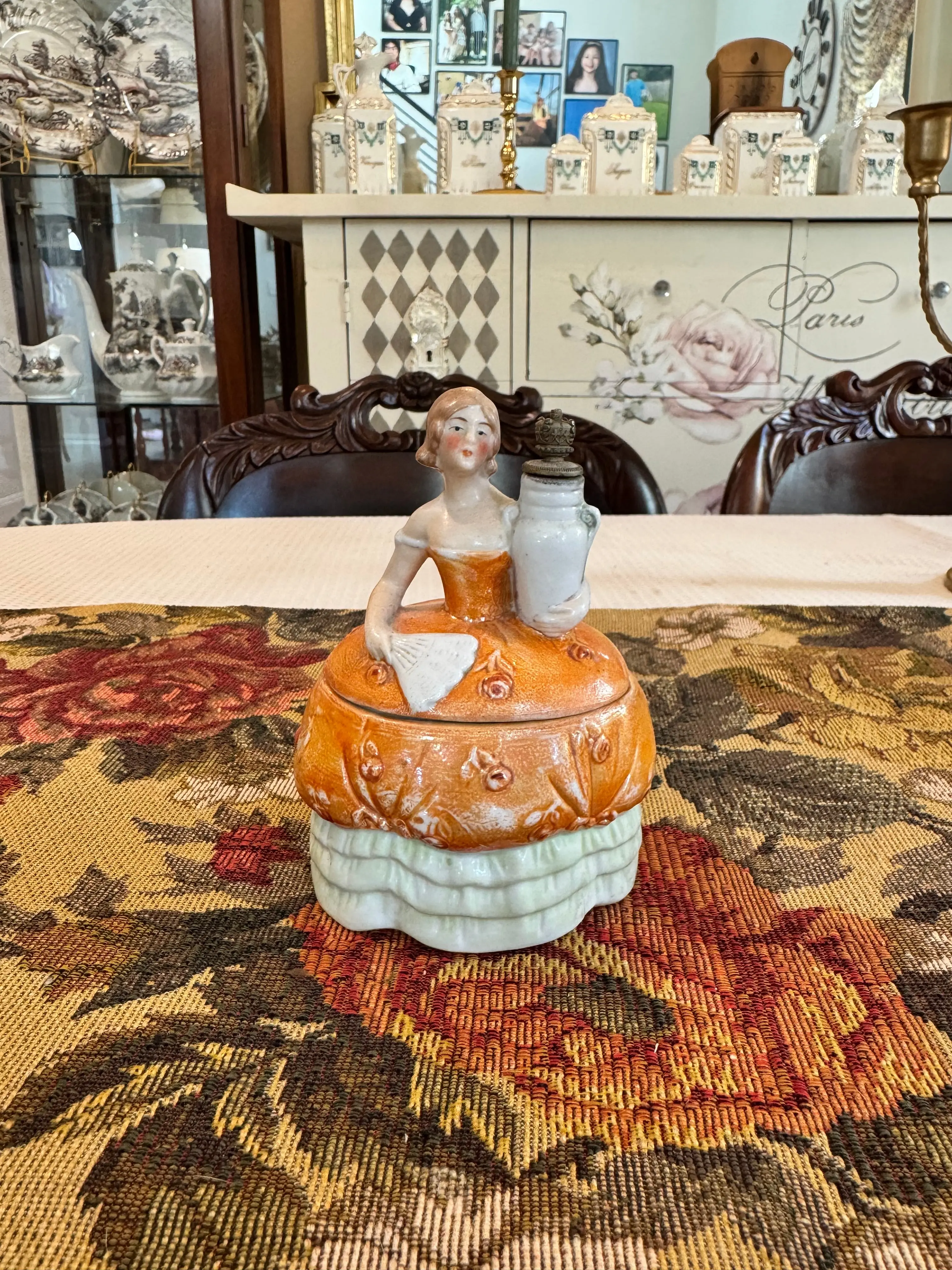 Vintage porcelain figural perfume bottle