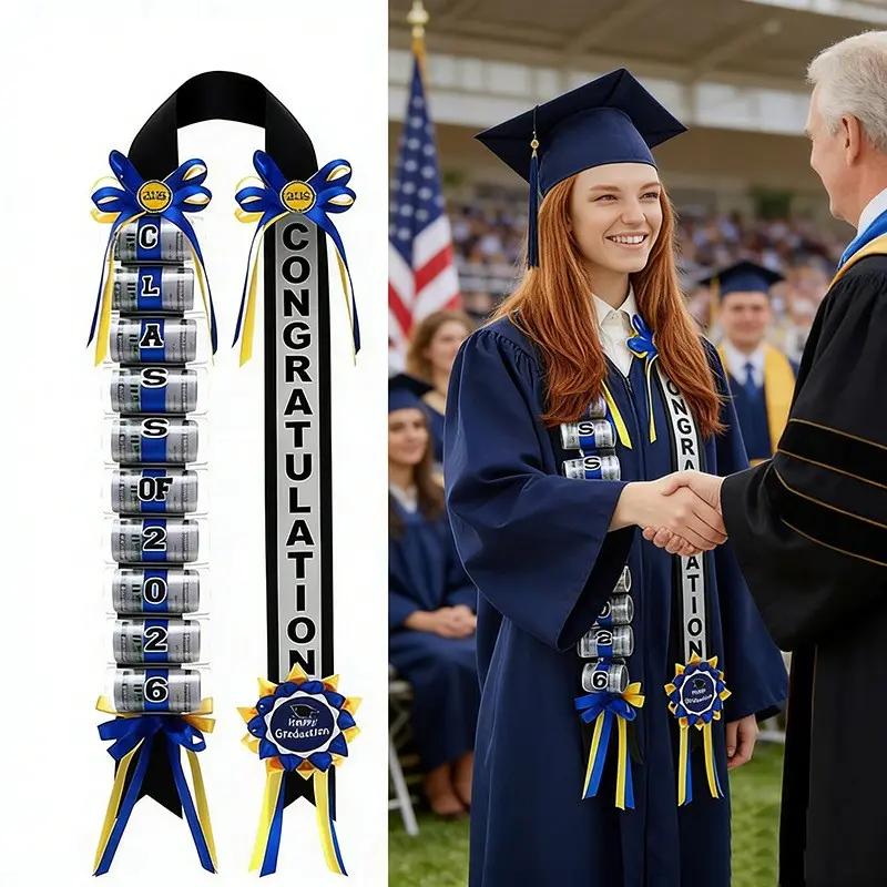 Graduation Money Lei Class 2026, Graduation Ribbon Money Clip DIY Woven Graduation Party Ribbon, Graduation Celebration Wreath, Graduation Party Supplies, Gift for Graduates