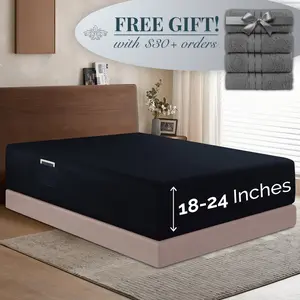 Mocassi Extra Deep Pocket 18"-24" Single Fitted Sheet for High Mattress, Moody Shades Mocassi Extra Deep Pocket 18"-24" Single Fitted Sheet for High Mattress, Moody Shades