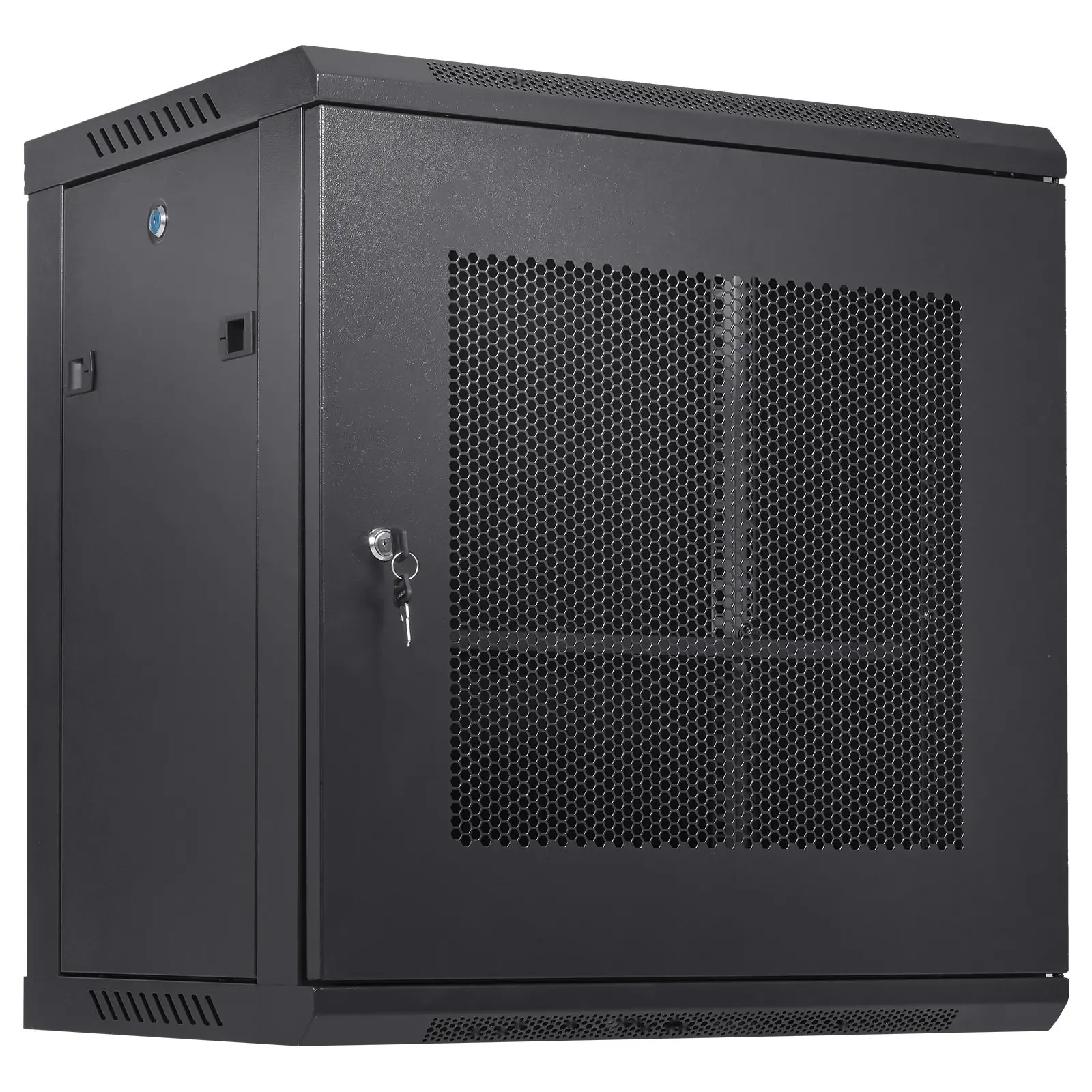12U Wall Mount Server Cabinet, 15.5-Inch Depth, Network Rack Enclosure, Supports Up To 200 Lbs, Secure Locking System, Ventilated Design, Ideal for IT Equipment and Audio/Video Gear in Data Centers and Network Closets