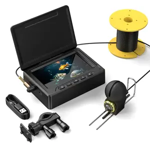 Waterproof Inspection Camera Borescope Fishing 4.3" HD Screen 16 LED Underwater Lighting 2000mAh Rechargeable Battery for Muddy Water Detector Industrial Pipeline Observation