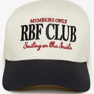 RBF Club Members Only Smiling on the Inside Baseball Cap - White & Navy Blue