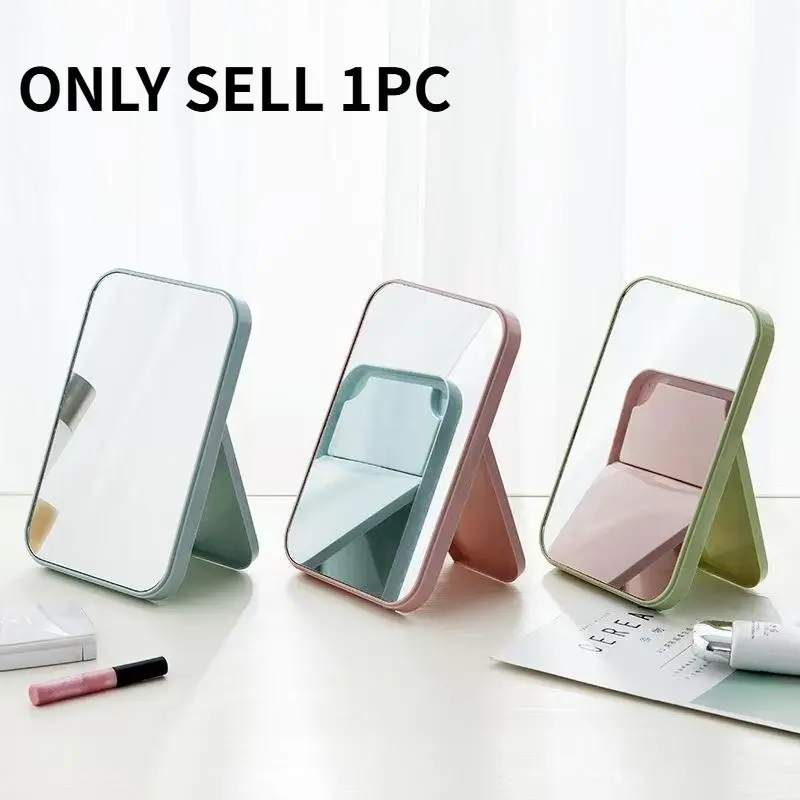 1pc desktop folding makeup mirror portable student dormitory desktop hanging small mirror dressing mirror portable mirror Travel Mirror Foldable Makeup Mirror Foldable Vanity Mirror Cosmetic Mirror
