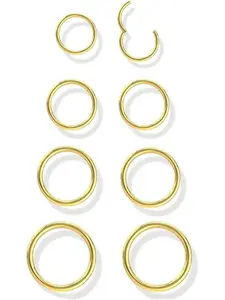 8 Pcs 16G/18G 316L Steel Nose Rings Hoops Septum Rings Lip Ring Hypoallergenic Nose Clicker Ring Tragus Helix Cartilage Daith Rook Sleeper Earring Body Piercing Jewerly Nose Ring Jewelry for Women Men