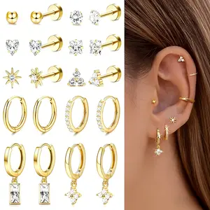 Eternal Time 10-Piece Unisex Nose Ring Set - Titanium Alloy, Hypoallergenic Surgical Steel, Geometric Nose Rings, Cartilage Hoops, Earrings, Long Threader Heart Body Jewelry, Tarnish-Proof Daily Ear Stack Accessories