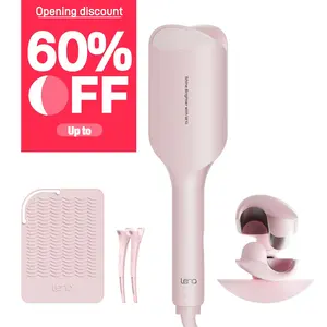 LENA Wave Curling Iron for Wide Deep Waves , Anti-Scald , 1.25 inch Fast Heating Curling Wand, 3 Temp Ceramic Waver, Titanium Plate Comfort