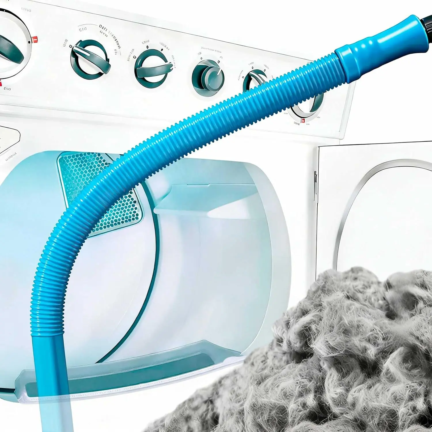 Dryer Vent Cleaner Kit with Flexible Vacuum Hose – Universal Lint Removal Tool for Home Maintenance, Suitable for most Vaccum Cleaners