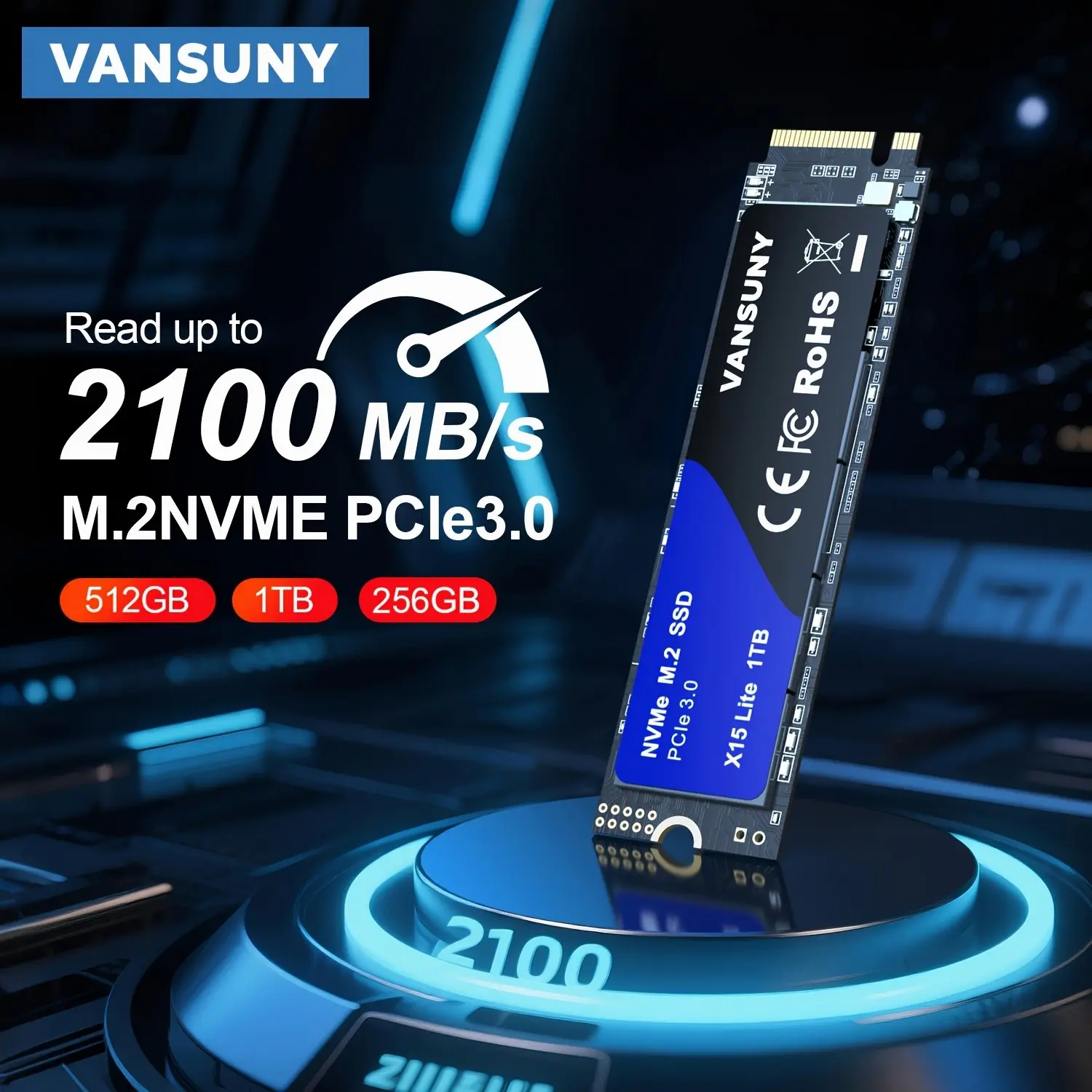 VANSUNY 1TB/512GB/256GB Nvme M.2 2280 SSD Hard Drive |   Pcie 3.0 High-Speed Internal Solid State Drive for PC Laptop Gaming