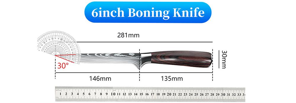 Professional Kitchen Boning Knife Stainless Steel Meat Cleaver Fruit Vegetables Fish Bone Chef Knife Cooking Tool 6inch