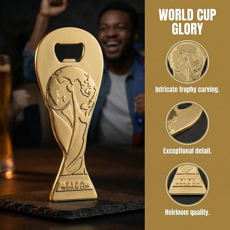 [FIFA World Cip 2026] Officially Licensed The Ultimate World Cup 2026 Gift Set!  2 Large Ceramic Beer Mugs & Gold Trophy Opener | Durable Drinkware for Soccer Lovers & Home Bar ️ Reuse