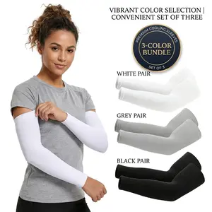 3 Pairs Cooling UPF 50+ UV Protection Arm Sleeves, Breathable Unisex Sun Sleeves for Golf Fishing Cycling