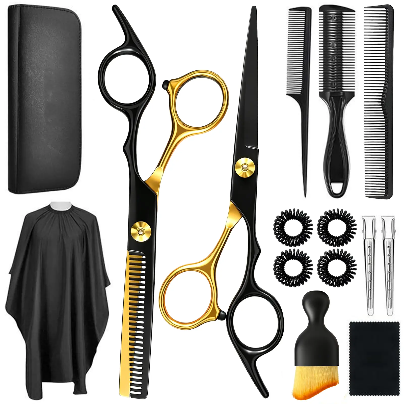 Professional Haircut Scissors Kit – Salon Quality Stainless Steel Shears with Thinning Scissors, Perfect Barber Set for Men, Women, Kids, Home Use