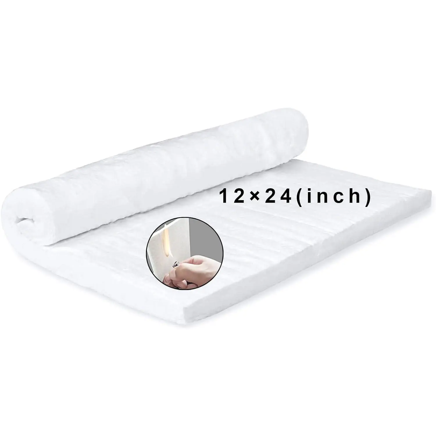 24" x12"x1" (Thick) Ceramic Fiber Blanket Fireproof Insulation Baffle Rated to 2400F, High-Temperature Resistance for Oven Stoves, Kilns, Forges