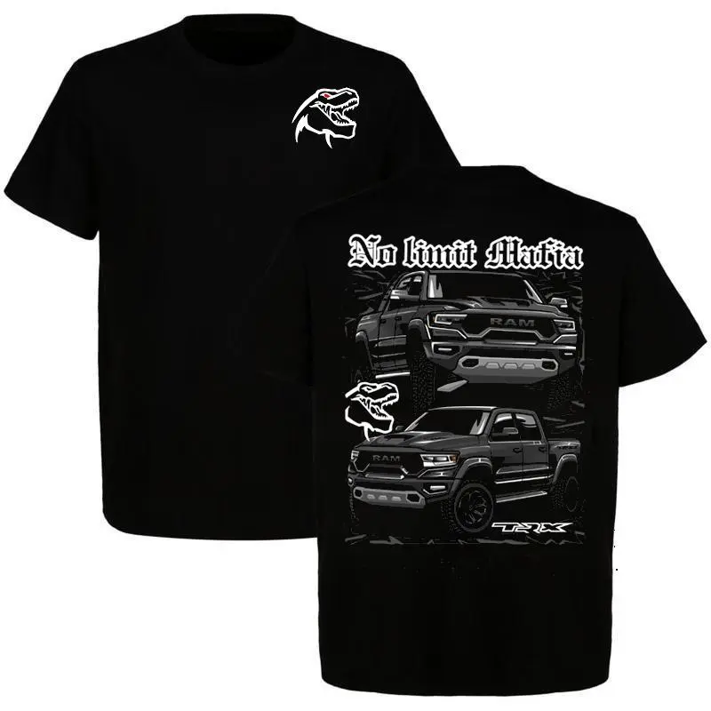 Men's Unisex Ram TRX 2-Sided Dodge Pickup Truck Graphic Tee, 100% Cotton Clothing, Muscle Car Art, High-Quality Print, All Seasons Cold Wash Automotive Streetwear Shirt Gift for Truck Enthusiasts