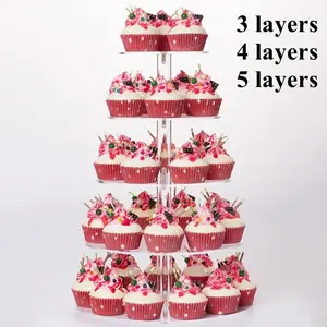 Acrylic Cupcake Stand, Round Cake Holder for Parties & Events, Durable Acrylic Material, Perfect for Weddings, Birthdays, Celebrations!