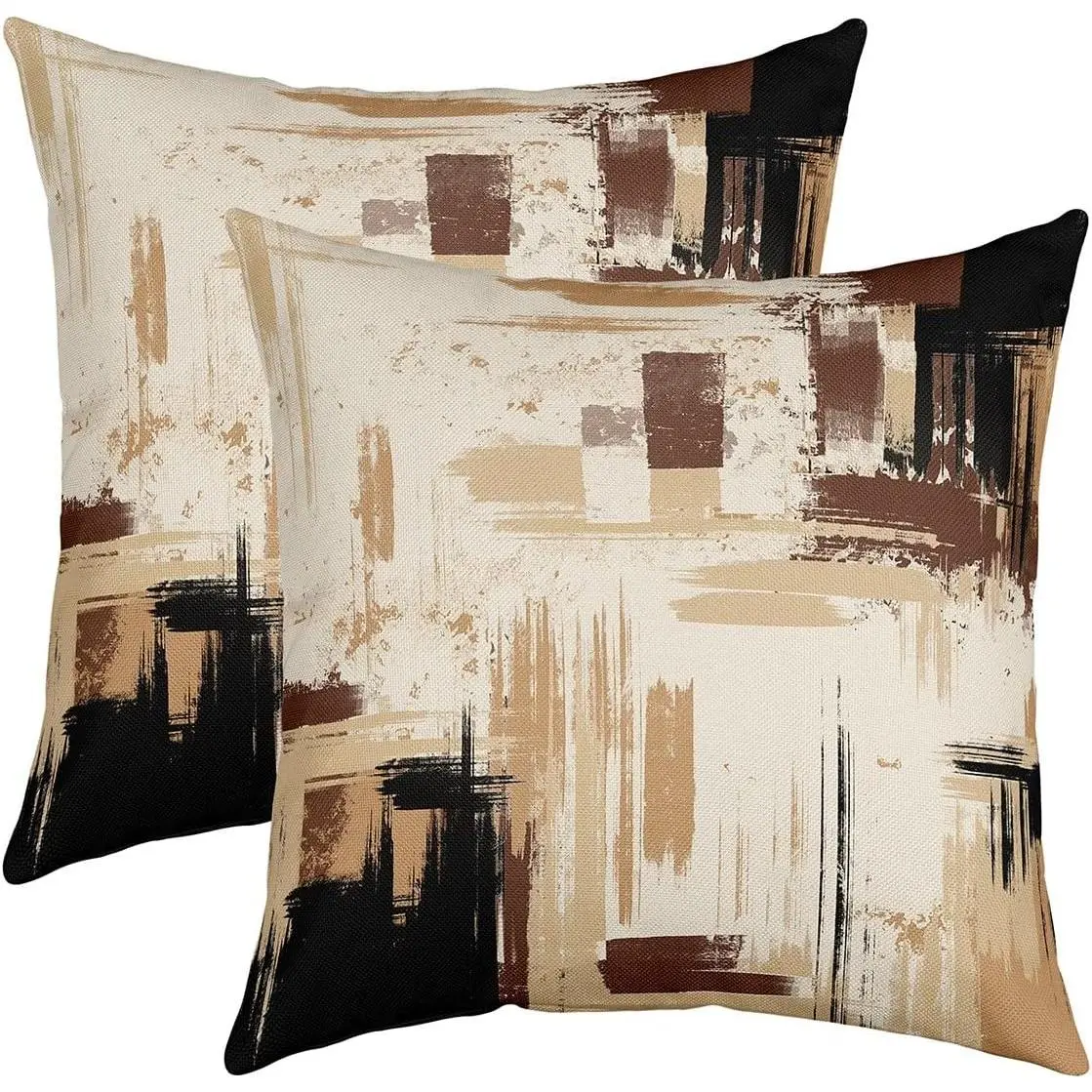 Abstract Pillow Covers Modern Abstract Art Decorative Throw Pillow Covers Cases Home Decor Brown Grey Black Cushion Case Couch Sofa Outdoor