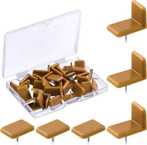 Maitys Plastic Drawer Glides and Slides Drawer Stoppers for Dresser Tack for Repairing Dressers, Square and L Shape(30 Pieces)
