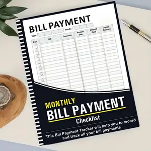 Bill Tracker Notebook: Monthly Bill Payment Checklist - 8.5" x 11" 100 Pages