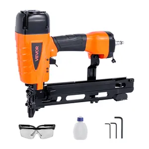 VEVOR Pneumatic Staple Gun, 16 Gauge 7/16-inch Medium Crown Pneumatic Stapler 1" to 2" Length, 70-120PSI Heavy Duty Air-Powered Staple Gun for Roof Decking, Wall Sheathing, Fencing and Subflooring, 70-120 Psi, Alloy Body